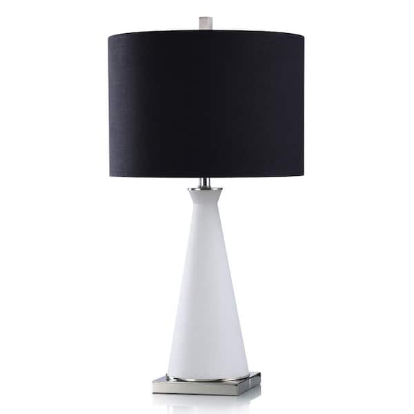 StyleCraft Dann Foley 29.5 in. White, Polished Nickel Lamp