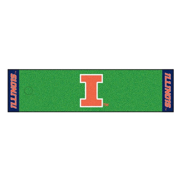 FANMATS NCAA University of Illinois 1 ft. 6 in. x 6 ft. Indoor 1-Hole Golf Practice Putting Green