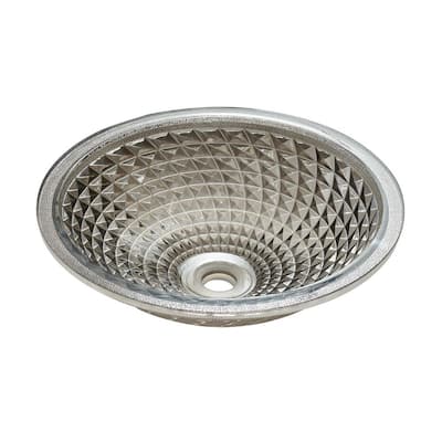 Gandía Cloudy Gray Round Vessel Bathroom Sink without Faucet