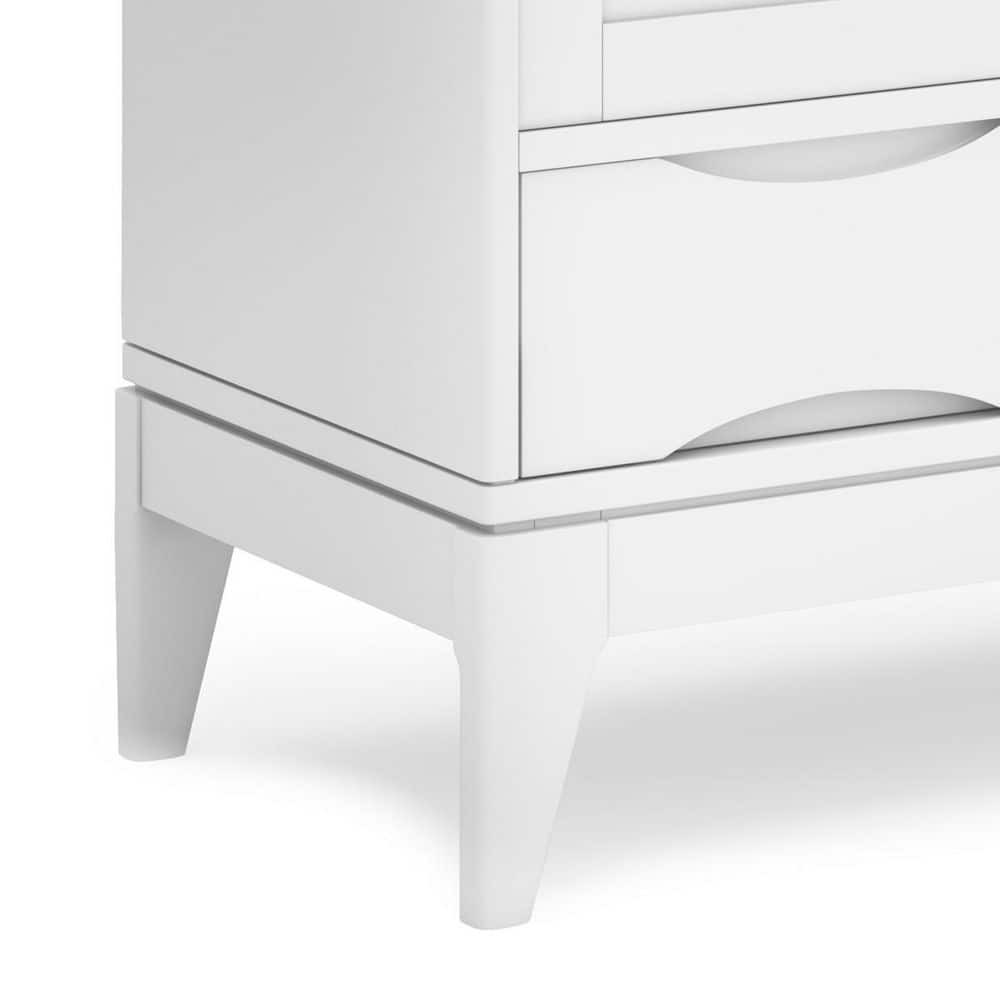 Harper White Solid Hardwood Medium Storage Cabinet with Adjustable Shelves