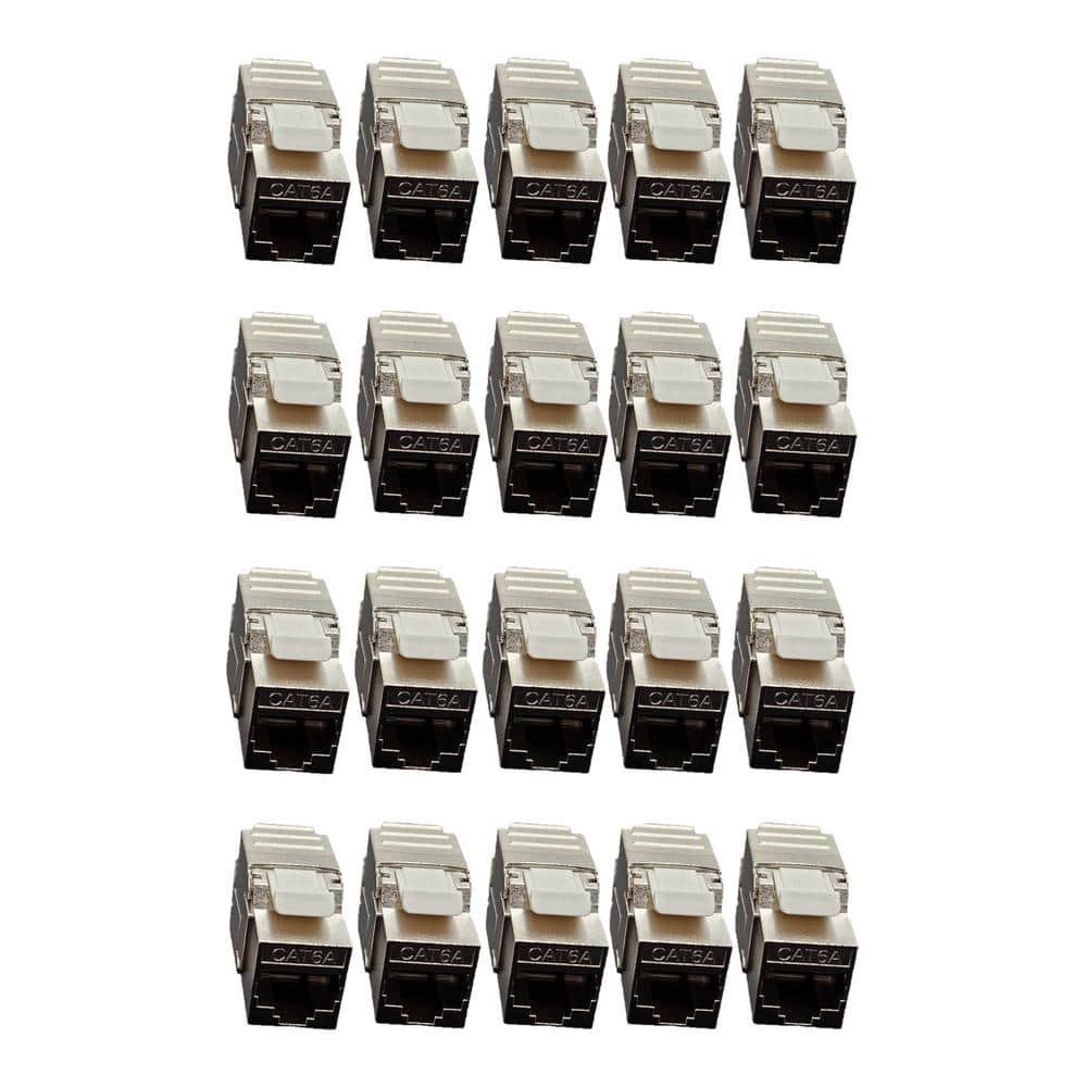 CAT6A Shielded Keystone Jack Tool-Less Silver 20-Pack price history on PriceWatchPro