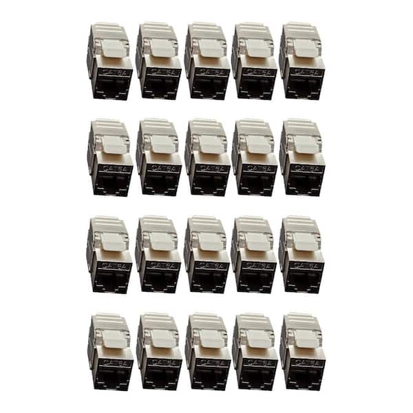 CAT6A Shielded Keystone Jack Tool-Less Silver 20-Pack