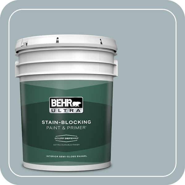 BEHR ULTRA 5 gal. #ECC-22-2 Bay View Extra Durable Semi-Gloss Enamel Interior Paint & Primer