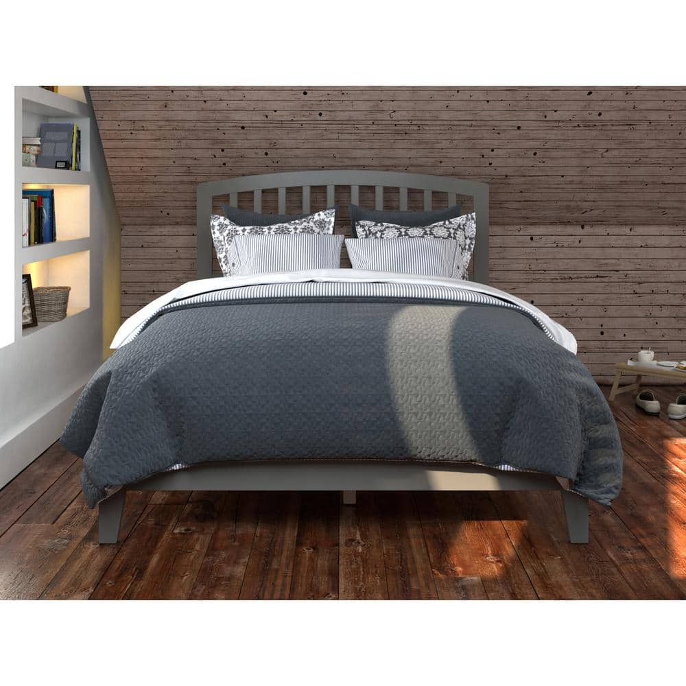 Richmond Full Grey Wood Mission Bed with Headboard