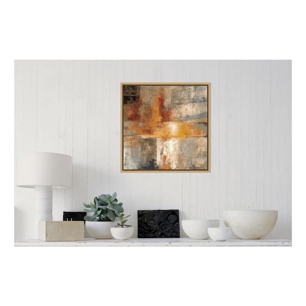 Home Decor Silver and Amber Crop Canvas Wall Art Print