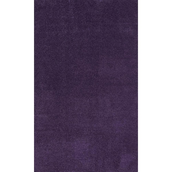 Haze Solid Low-Pile Purple 6 ft. x 9 ft. Area Rug