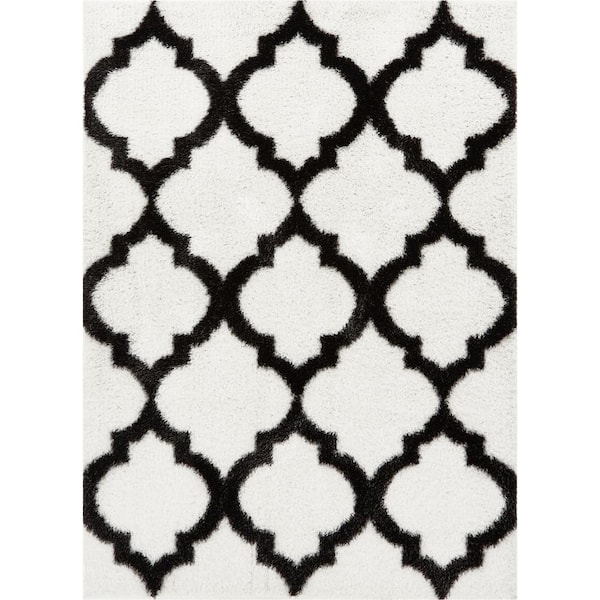 Well Woven Corsa Humble White 3 ft. x 5 ft. Modern Lattice Moroccan Soft Area Rug