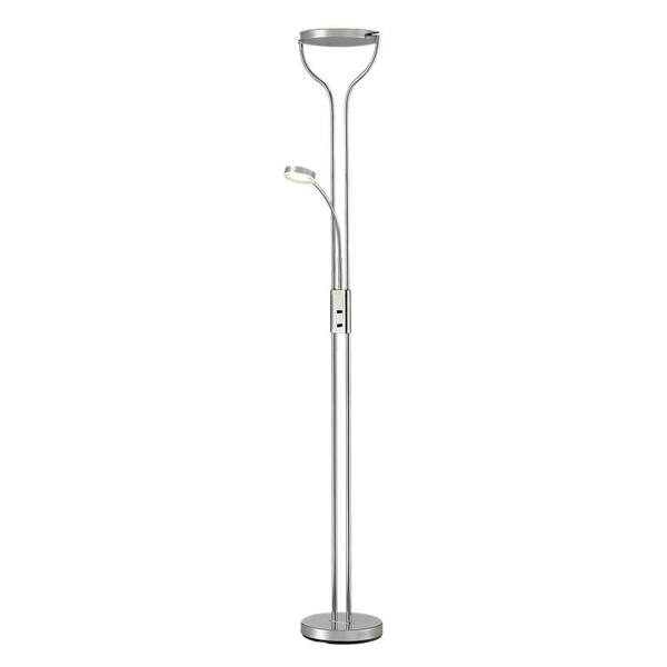 Titan Lighting Massena 71 in. Polished Chrome and Frosted Glass Floor Lamp