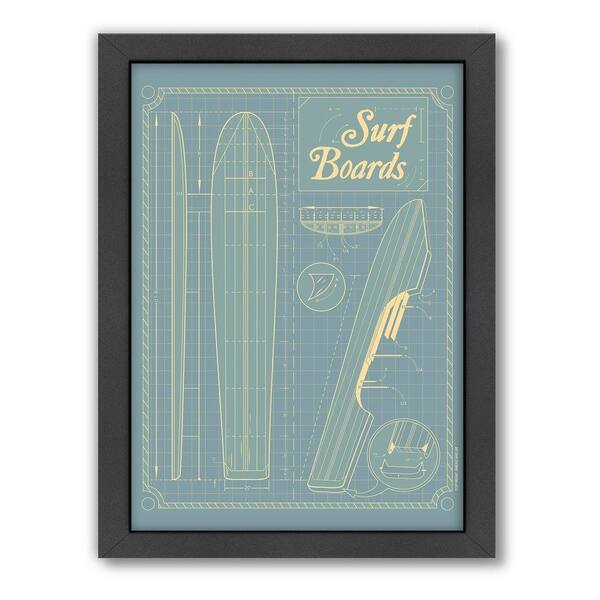 Americanflat 27 in. x 21 in. "Surf Boards" by Diego Patino Framed Wall Art