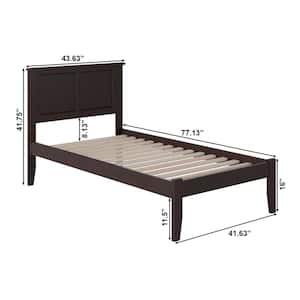Madison Espresso Twin Platform Bed with Open Foot Board