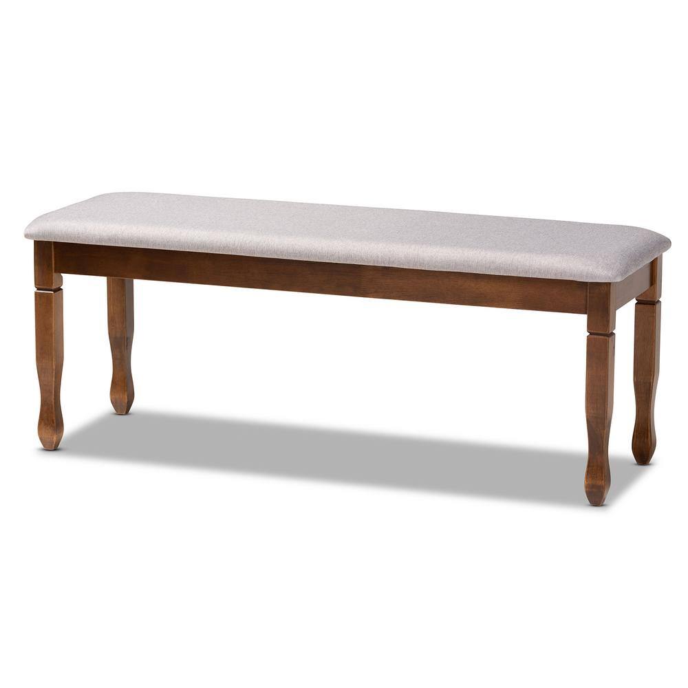 Lanier 6-Piece Gray Fabric and Walnut Wood Dining Set