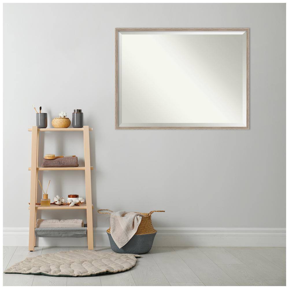 Rustic Whitewash Wood Bathroom Vanity Mirror