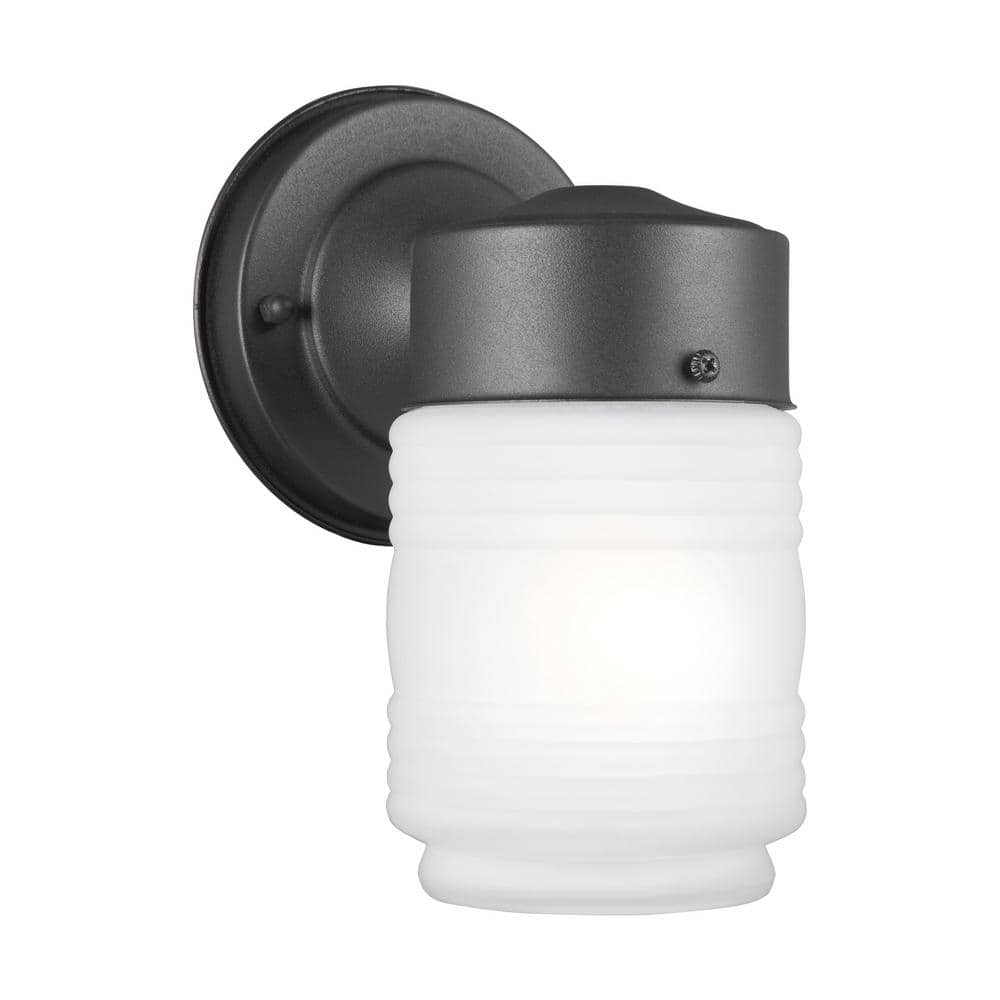 Generation Lighting Outdoor Wall 1-Light Black Outdoor Wall Lantern Sconce