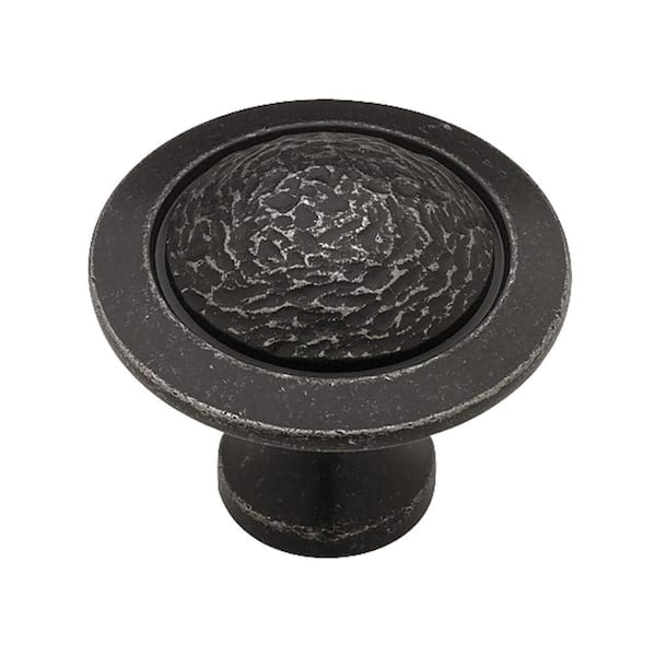 Liberty Hammered 1-1/2 in. (38mm) Tumbled Dark Gunmetal Rough and Smooth Round Cabinet Knob