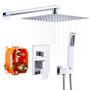 Single Handle 1-Spray Pattern Shower Faucet Combo 2.5 GPM, with Waterfall Shower Head & Body Spray Faucet in Chrome