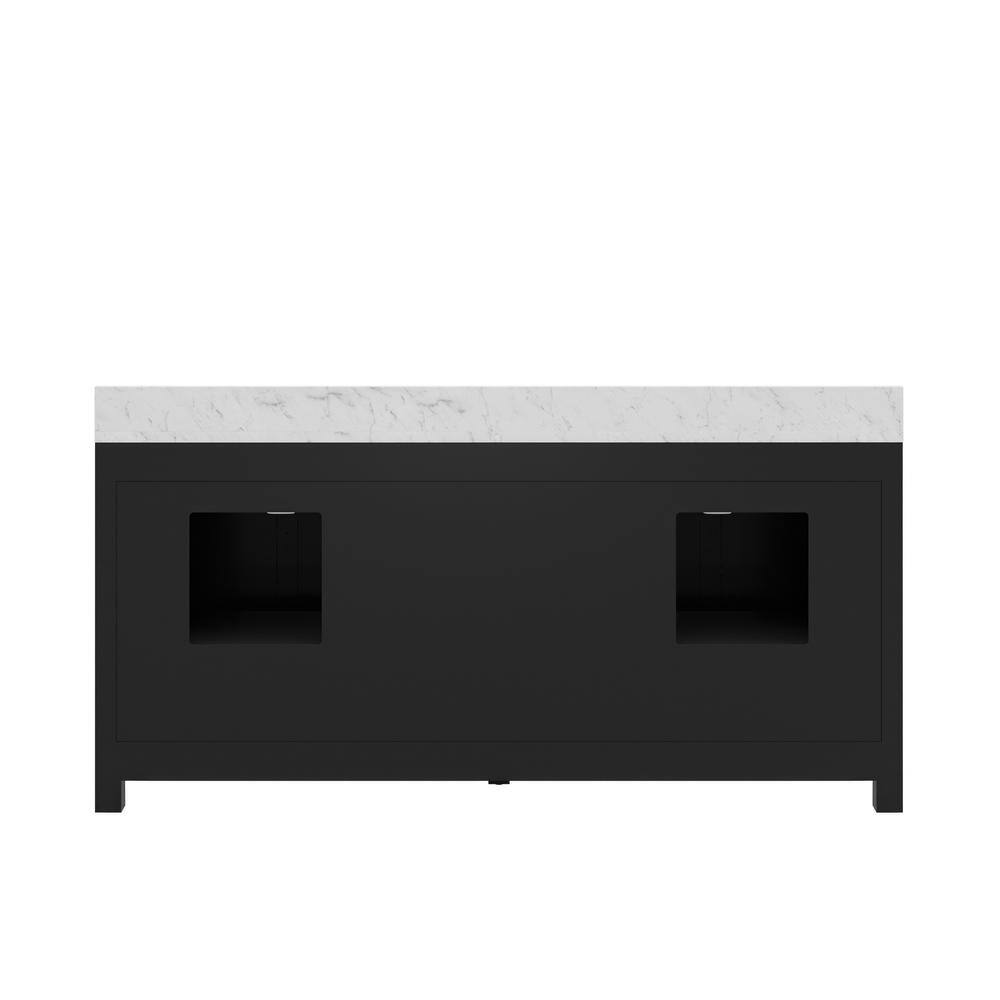Madison 72" Espresso Double Sink Vanity with Carrara Marble Top