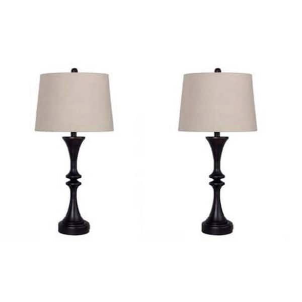 Fangio Lighting Martin Richard 28 in. Oil Rubbed Bronze Table Lamp with USB (2-Pack)