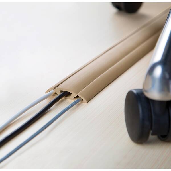 UT Wire - 15 ft. Cord Protector with 3-Channels, Beige