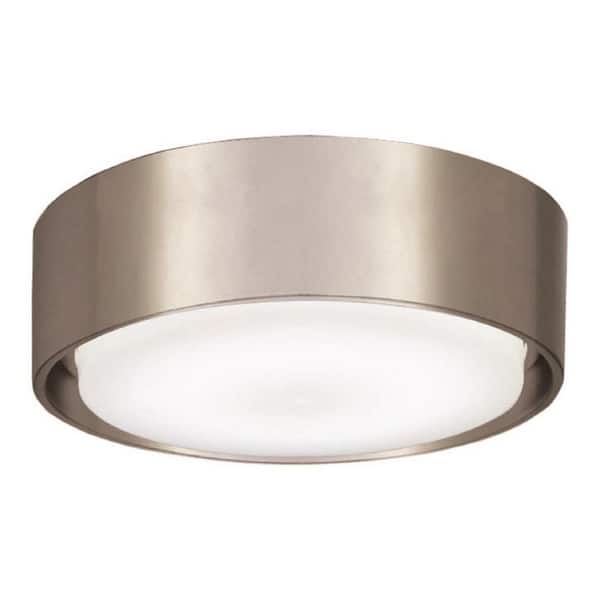 MINKA-AIRE Simple 1-Light LED Brushed Nickel Wet Ceiling Fan Light Kit