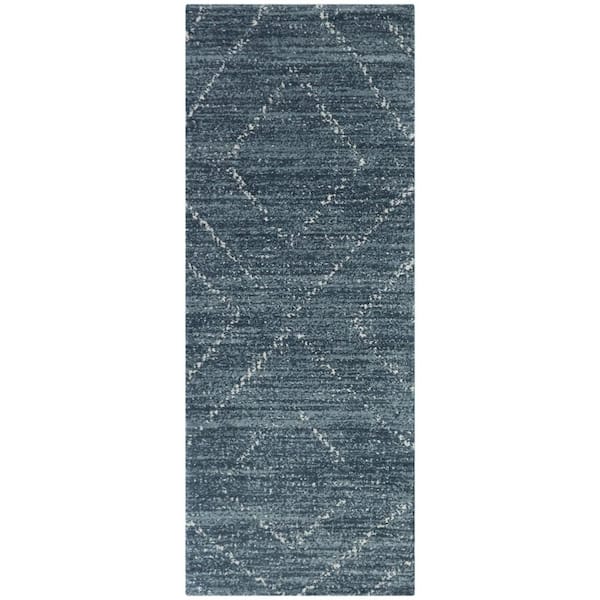 Sienna Blue 2 ft. x 7 ft. Geometric Runner Rug