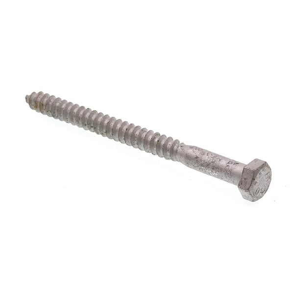 Prime-Line 5/16 in. x 4 in. A307 Grade A Hot Dip Galvanized Steel Hex Lag Screws (15-Pack)