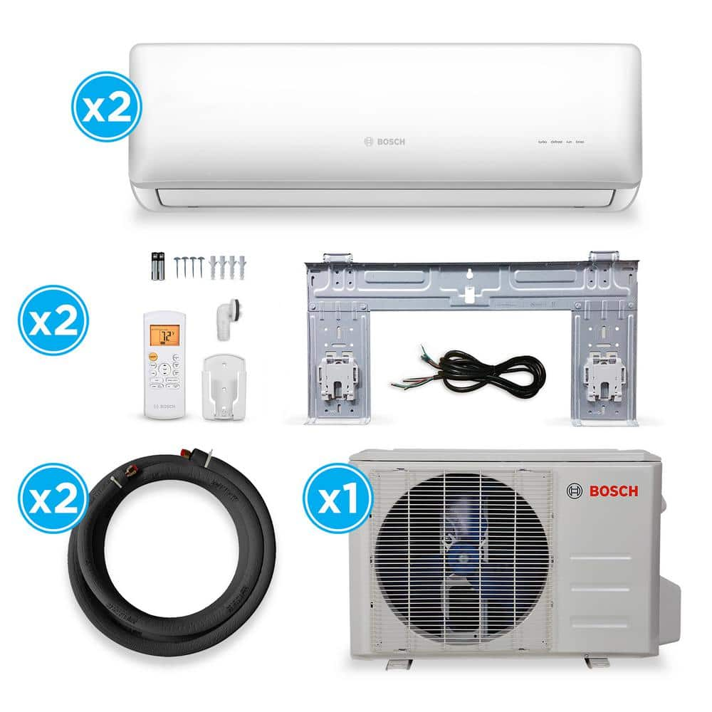 Bosch Gen 2 ENERGY STAR 2-Zone 27,000 BTU 2.25 Ton Ductless Mini Split ...