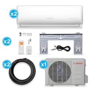 Max Performance ENERGY STAR 2-Zone 27,000 BTU 2.25 Ton Ductless Mini Split Air Conditioner with Heat Pump 230-Volt