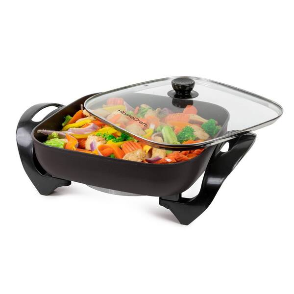 HomeCraft 144 sq. in. Black Non-Stick Electric Skillet-HCSK12BK - The ...