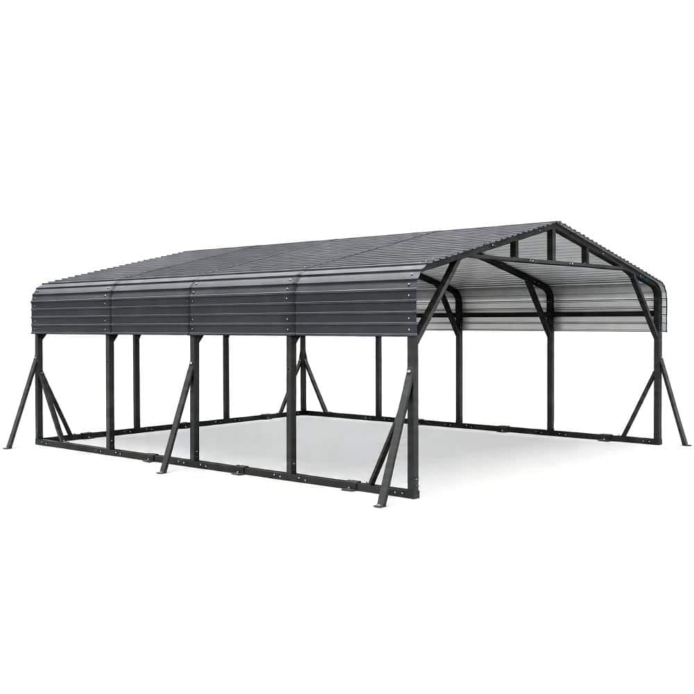 Heavy-Duty 20 ft.x 20 ft. Galvanized Steel Carport with Sloped Roof and Waterproof Weatherstrip Tape price history on PriceWatchPro