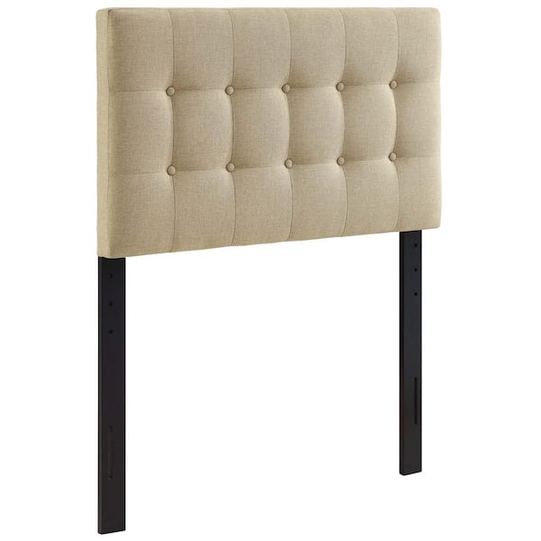 Emily Beige Twin Upholstered Fabric Headboard
