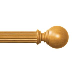 Mix and Match 6 ft. 1-3/8 in. Non-Telescoping Single Curtain Rod with Reeded Wood in Heritage Oak