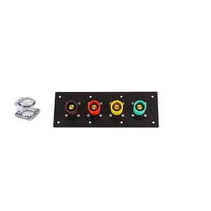 400 Amp 480-Volt Aluminum Series 16 Male Camlock Panel with Covers and Double Set Screws 2/0-4/0 AWG