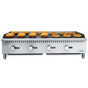 Commercial 48 in. Natural Gas 4-Burner Charbroiler with 120,000 BTU in Stainless-Steel