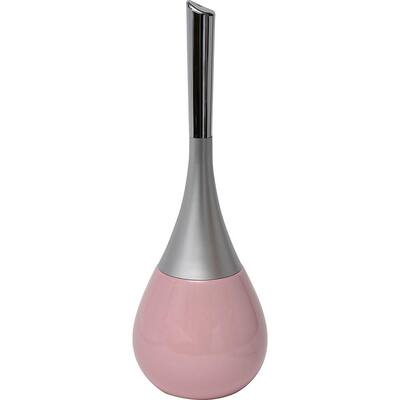 Bath Free Standing Toilet Bowl Brush and Holder Water Drop Light Pink