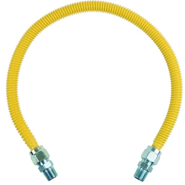 BrassCraft ProCoat 1/2 in. MIP x 1/2 in. MIP x 30 in. Stainless Steel Gas Connector 5/8 in. O.D. (136,000 BTU)