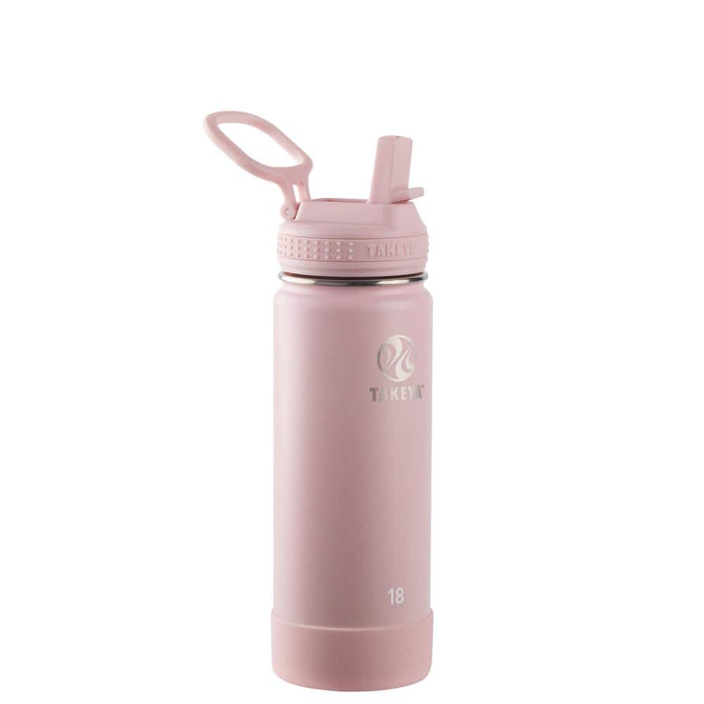 Takeya Actives 18 oz. Blush Insulated Stainless Steel Water Bottle with ...