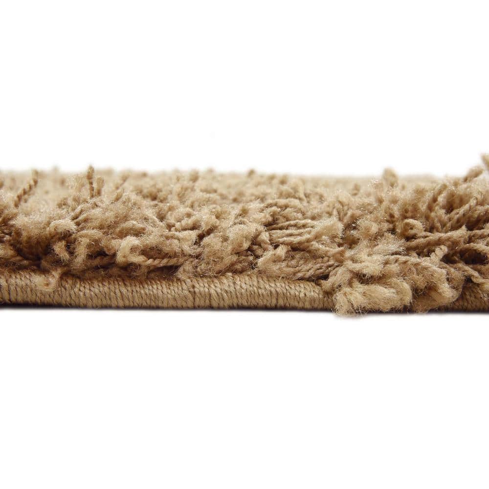 Sandy Brown Square Shag Rug with Easy Care