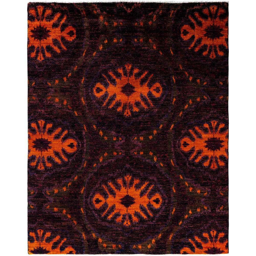 Modern-Contemporary Purple 6 X 9 Hand Knotted Wool Indoor Area Rug price history on PriceWatchPro