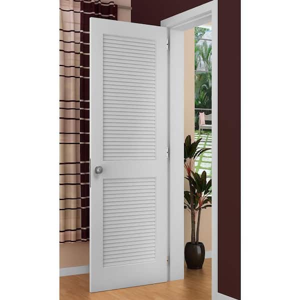 Frameport 36 in x 96 in Classic Louver/Louver Solid Wood Primed
