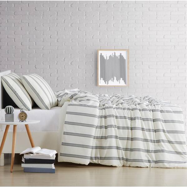 Truly Soft Millennial Stripe Ivory And, Black And White Bedding Sets Twin Xl