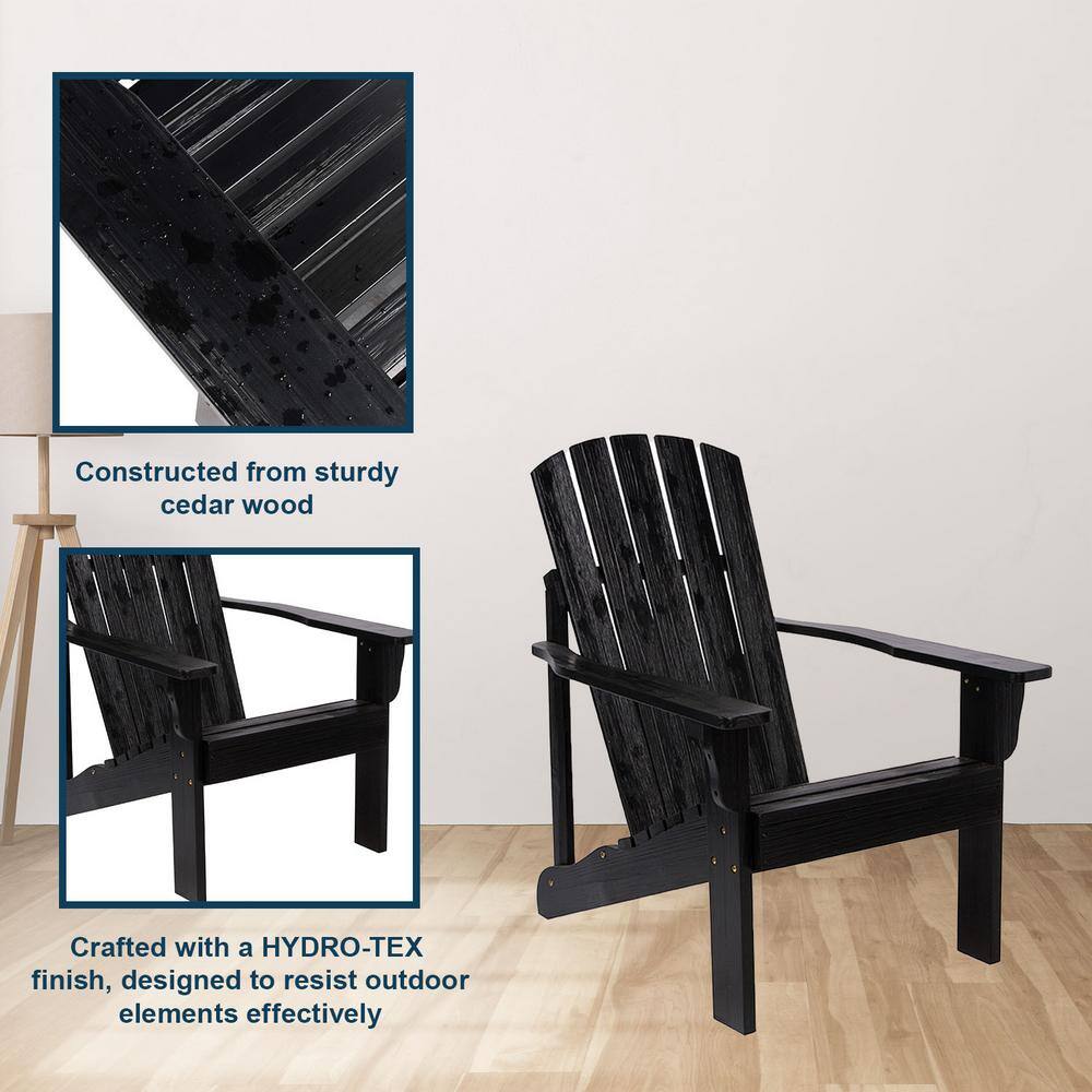 Black Cedar Wood Mid-Century Modern Adirondack Chair