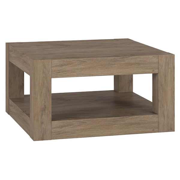 Meyer&Cross Hughes 32 in. Antiqued Gray Oak Square MDF Top Coffee Table