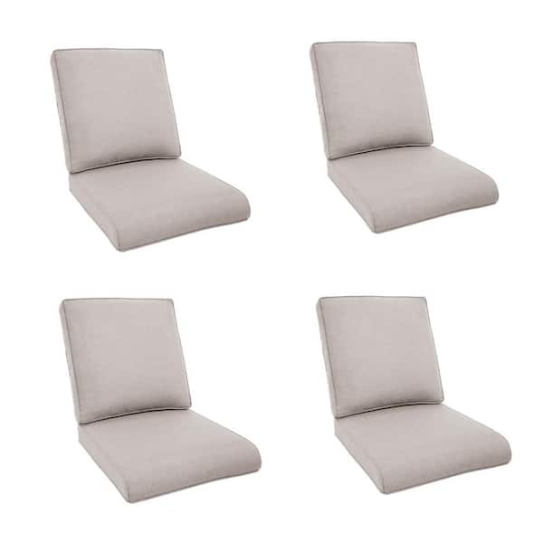 Modern 22 in. x 25 in. 8-Piece Deep Seating Outdoor Lounge Chair Cushion Set in Beige (4-Set)