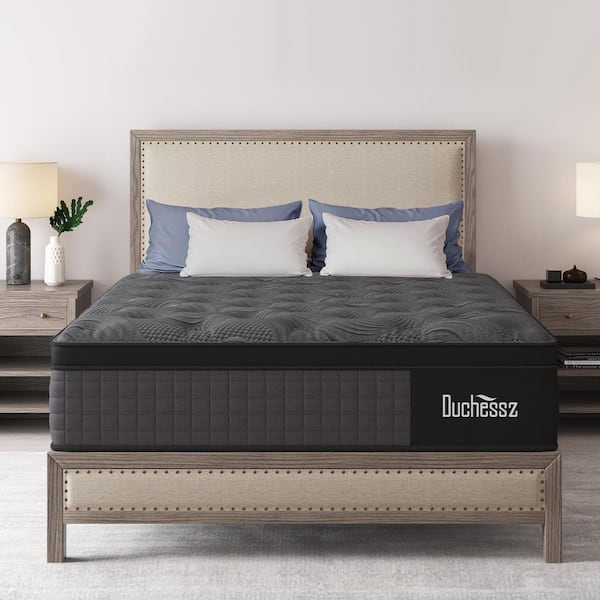 Duchessz Queen Size Medium Firm Hybrid 12 in. Euro Top Support and Bed-in-a-Box Mattress