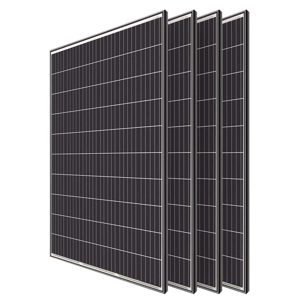 Renogy 4pcs 320-Watt Monocrystalline Solar Panel for RV Boat Shed Farm Home House Rooftop Residential Commercial House