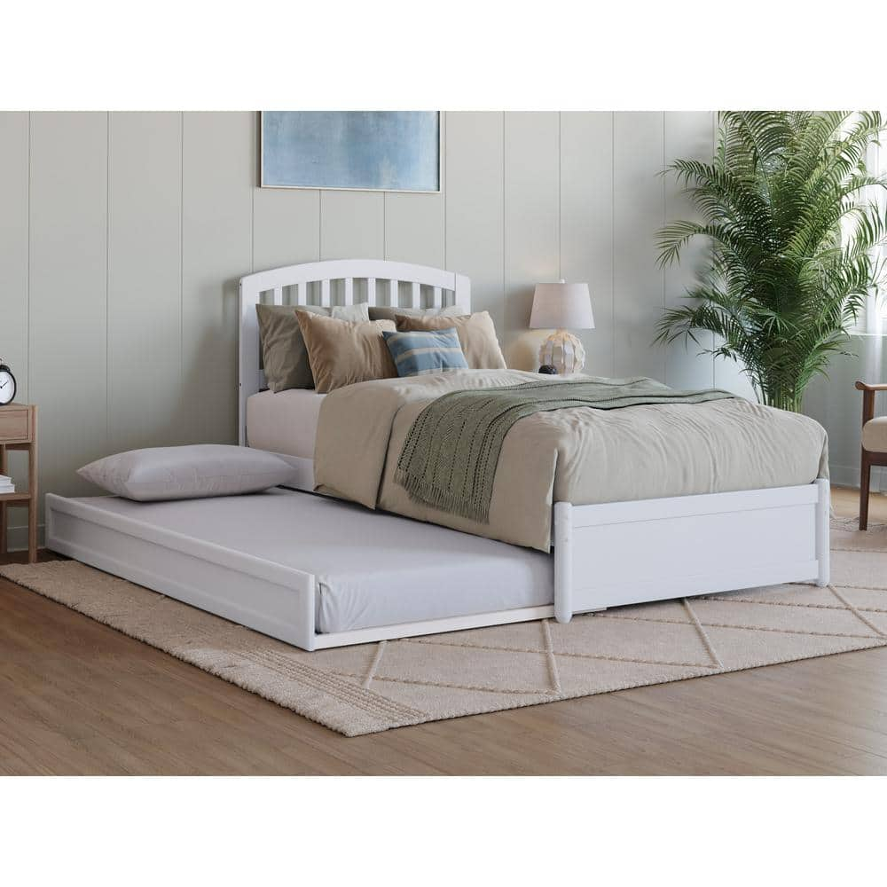 AFI Lucia White Solid Wood Frame Twin XL Platform Bed with Panel ...