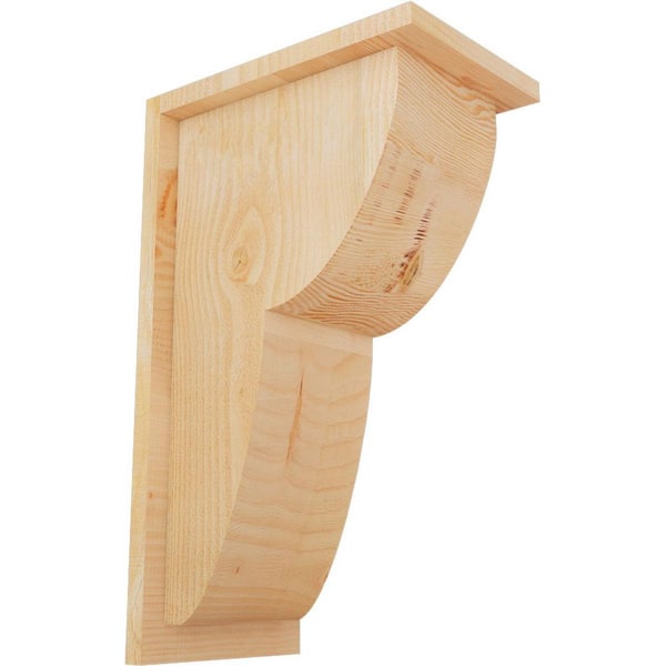 Ekena Millwork 8 in. x 12 in. x 20 in. Douglas Fir Crestline Rough Sawn Corbel with Backplate