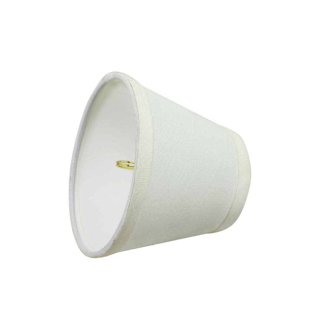 White Linen Empire Clip-On Chandelier Lamp Shades, Set of 9
