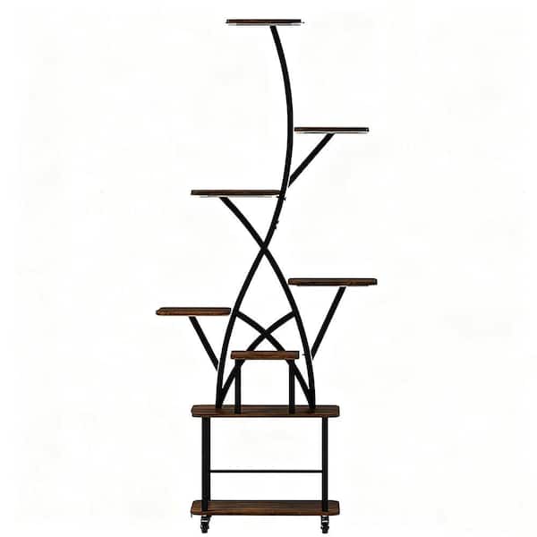 12.10 in. W x 29.30 in. D x 64.80 in. H Freestanding Linen Cabinet with Grow Light and Plant Shelves in Multi-Colored