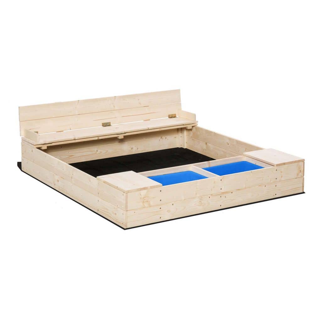 Natural 3.9 ft. W x 3.9 ft. L Wood Square Sandbox, Easy Assembly price history on PriceWatchPro